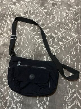Kipling Black Nylon Crossbody Bag with Adjustable Strap